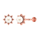 Arisha Jewels-Natural Freshwater Pearl Solitaire Cartilage Earring in Beaded Frame