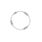 Freshwater Pearl Station Chain Bracelet with Diamond Infinity Freshwater Pearl - ( AAA ) - Quality - Arisha Jewels