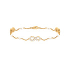 Freshwater Pearl Station Chain Bracelet with Diamond Infinity Freshwater Pearl - ( AAA ) - Quality - Arisha Jewels