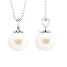 Arisha Jewels-Handpicked Freshwater Pearl Drop Pendant with Diamond