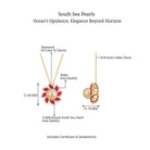 Arisha Jewels-Nature Inspired South Sea Pearl Flower Pendant with Ruby