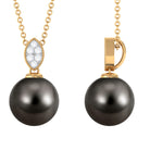 Arisha Jewels-Natural Tahitian Pearl Solitaire Pendant with Diamond