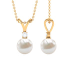 Arisha Jewels-Handpicked White Pearl Drop Pendant Necklace with Diamond