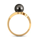 Arisha Jewels-Minimalist Tahitian Pearl Solitaire Bypass Ring