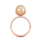 Arisha Jewels-South Sea Pearl Solitaire Engagement Ring with Diamond