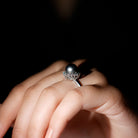 Arisha Jewels-Tahitian Pearl Halo Engagement Ring with Diamond