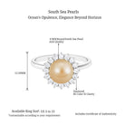 Arisha Jewels-South Sea Pearl Halo Engagement Ring with Diamond