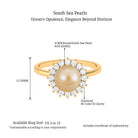 Arisha Jewels-South Sea Pearl Halo Engagement Ring with Diamond