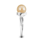 Arisha Jewels-Minimal South Sea Pearl Bypass Engagement Ring with Diamond