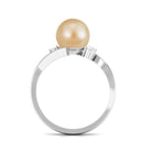 Arisha Jewels-Minimal South Sea Pearl Bypass Engagement Ring with Diamond