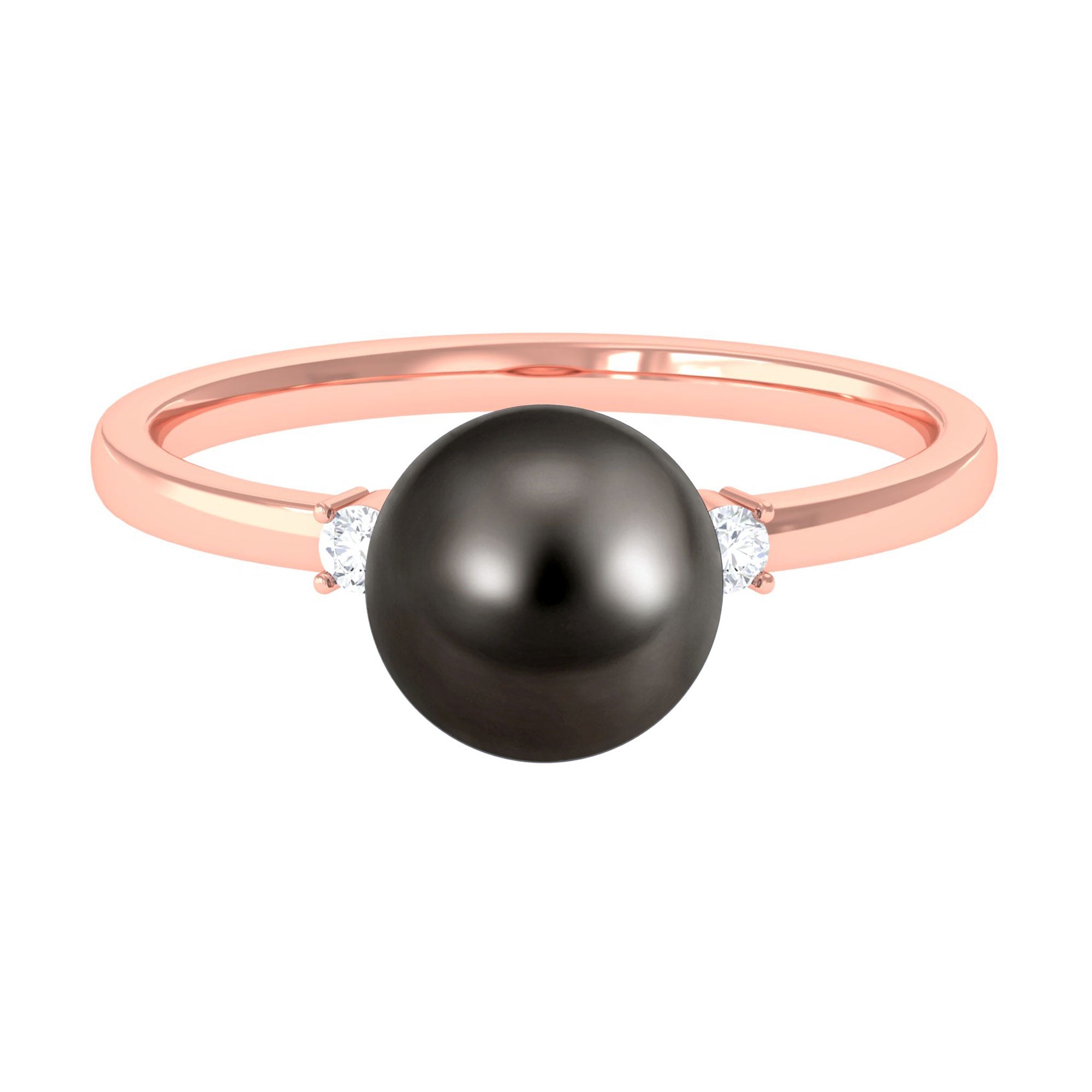 Arisha Jewels-Minimal Tahitian Pearl Solitaire Promise Ring