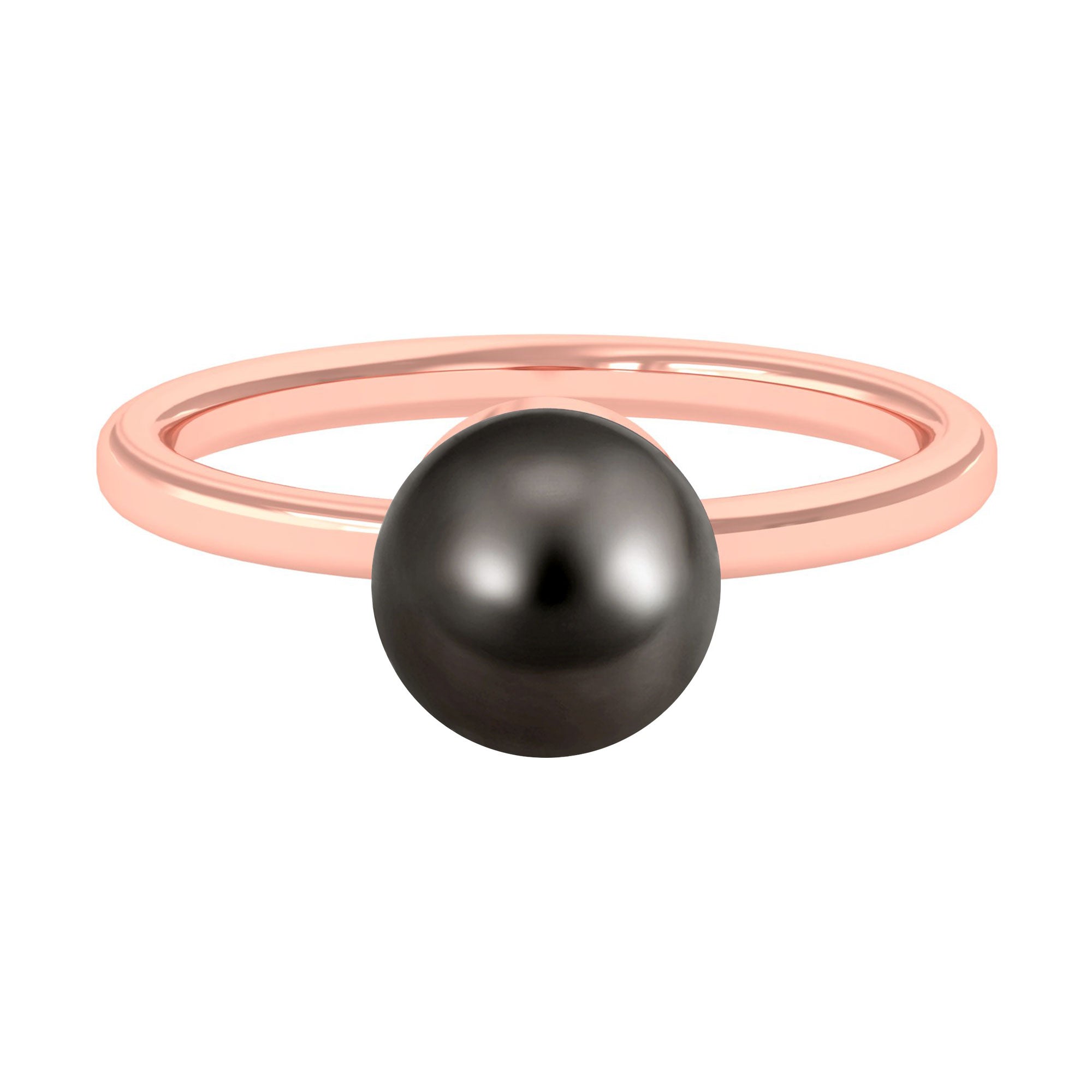 Arisha Jewels-8 MM Solitaire Black Pearl Minimal Ring