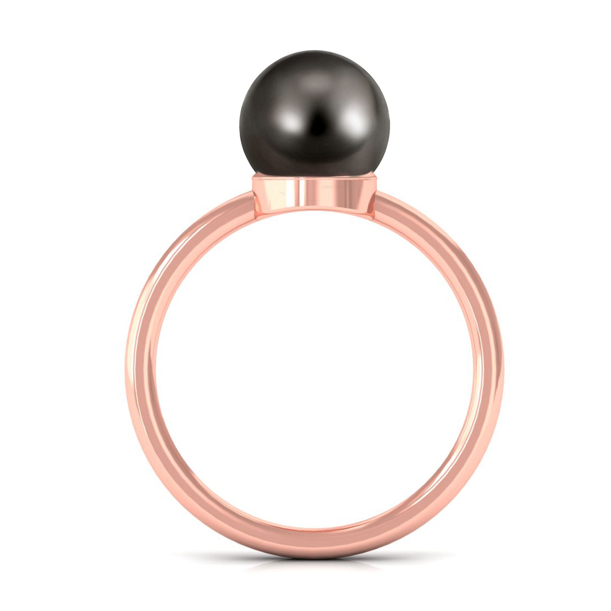 Arisha Jewels-8 MM Solitaire Black Pearl Minimal Ring