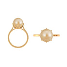 Arisha Jewels-Simple Golden South Sea Pearl Solitaire Ring