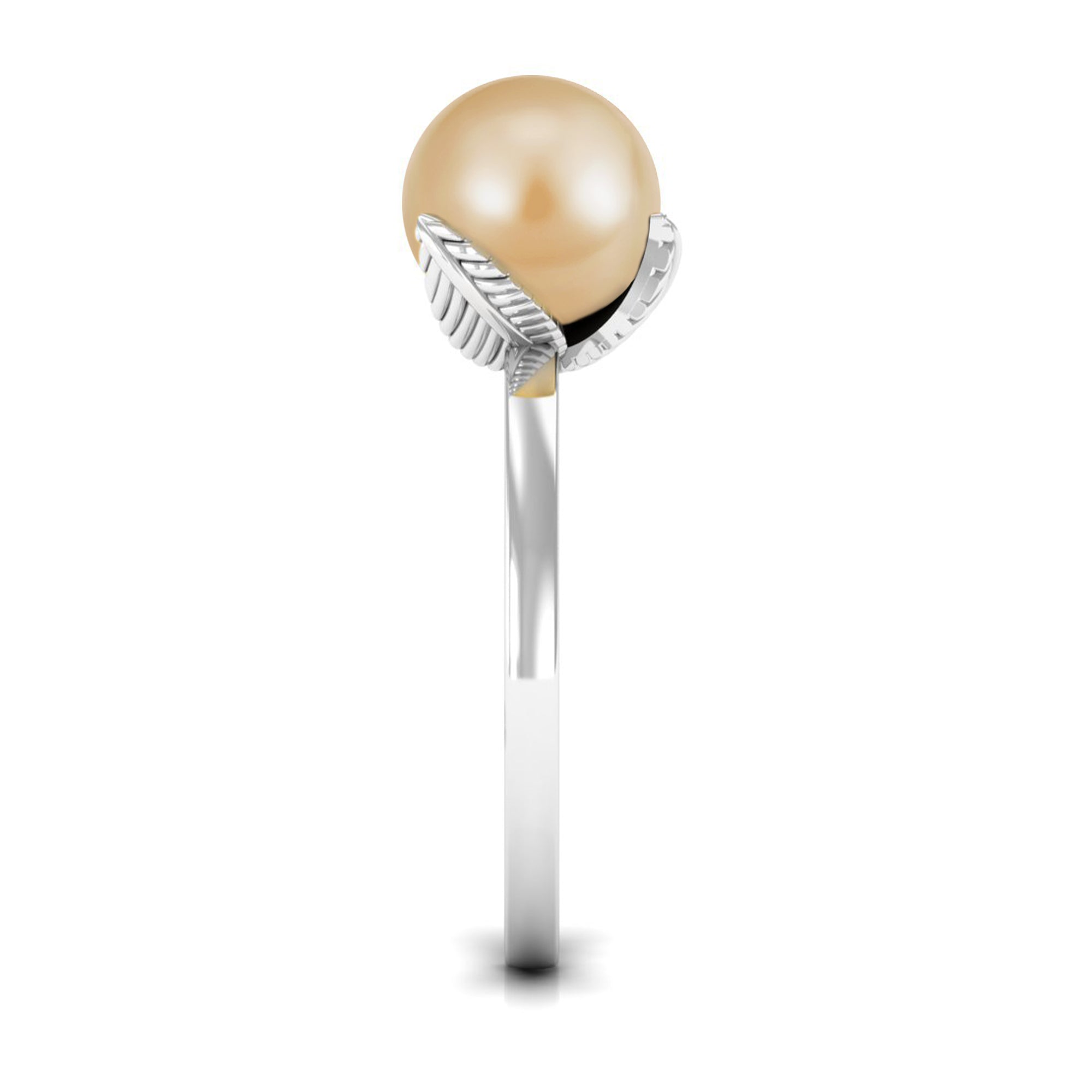 Arisha Jewels-Nature Inspired South Sea Pearl Solitaire Ring with Petals