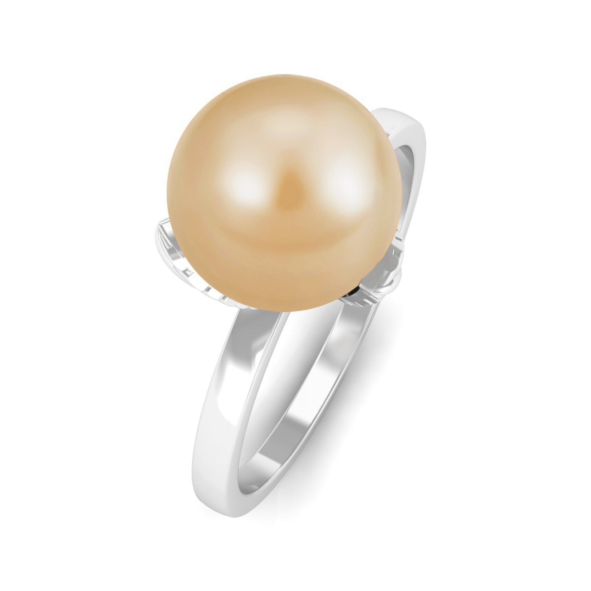 Arisha Jewels-Nature Inspired South Sea Pearl Solitaire Ring with Petals