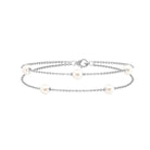 White Freshwater Pearl Double Chain Bracelet Freshwater Pearl-AAAA Quality - Arisha Jewels