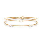 White Freshwater Pearl Double Chain Bracelet Freshwater Pearl-AAAA Quality - Arisha Jewels