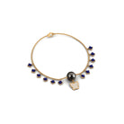 Tahitian Pearl Butterfly Charm Bracelet with Sapphire and Diamond Tahitian pearl-AAA Quality - Arisha Jewels