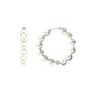 Elegant Freshwater Pearl Hoop Earrings Freshwater Pearl-AAAA Quality - Arisha Jewels