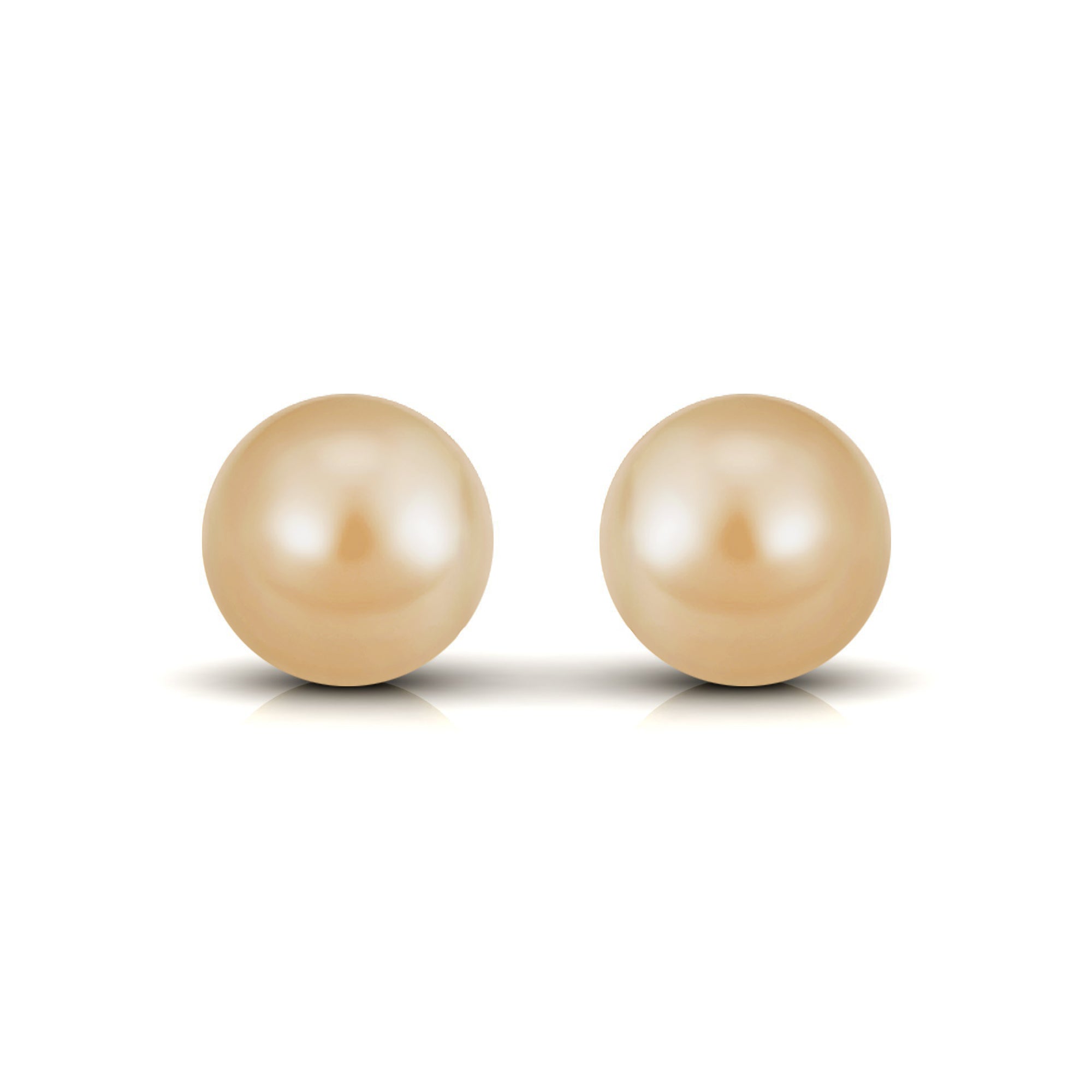 Round Solitaire South Sea Pearl Stud Earrings South Sea Pearl - ( AAA ) - Quality - Arisha Jewels