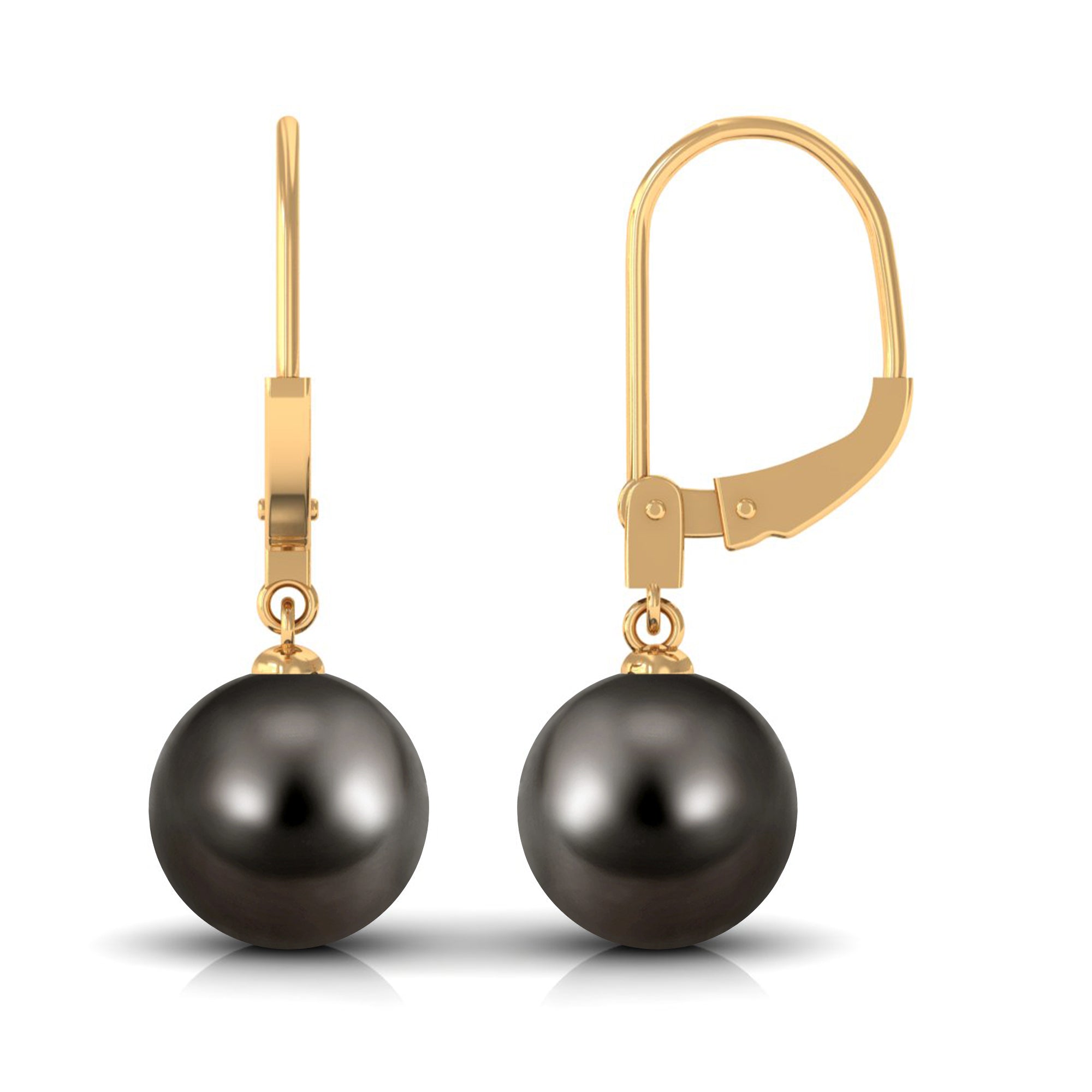 Minimal Black Pearl Solitaire Drop Earrings Tahitian pearl - ( AAA ) - Quality - Arisha Jewels