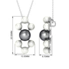 Black and White Pearl Contemporary Dangle Pendant Tahitian pearl-AAAA Quality - Arisha Jewels