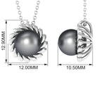 8 MM Black Pearl Solitaire Pendant in Spiral Design Tahitian pearl-AAAA Quality - Arisha Jewels