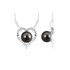 Arisha Jewels-Elegant Tahitian Pearl Heart Necklace with Diamond