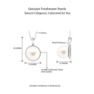 Arisha Jewels-Freshwater Pearl Solitaire Pendant in Twisted Rope Frame