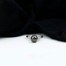 Vintage Inspired Black Pearl Solitaire Ring with Diamond Tahitian pearl-AAAA Quality - Arisha Jewels