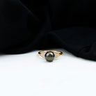 Vintage Inspired Black Pearl Solitaire Ring with Diamond Tahitian pearl-AAAA Quality - Arisha Jewels