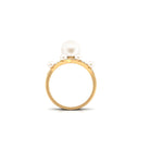 Freshwater Pearl Bridal Ring Set with Diamond Freshwater Pearl-AAAA Quality - Arisha Jewels