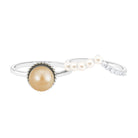 Elegant Pearl Bridal Ring Set of 2 with Diamond South Sea Pearl-AAAA Quality - Arisha Jewels